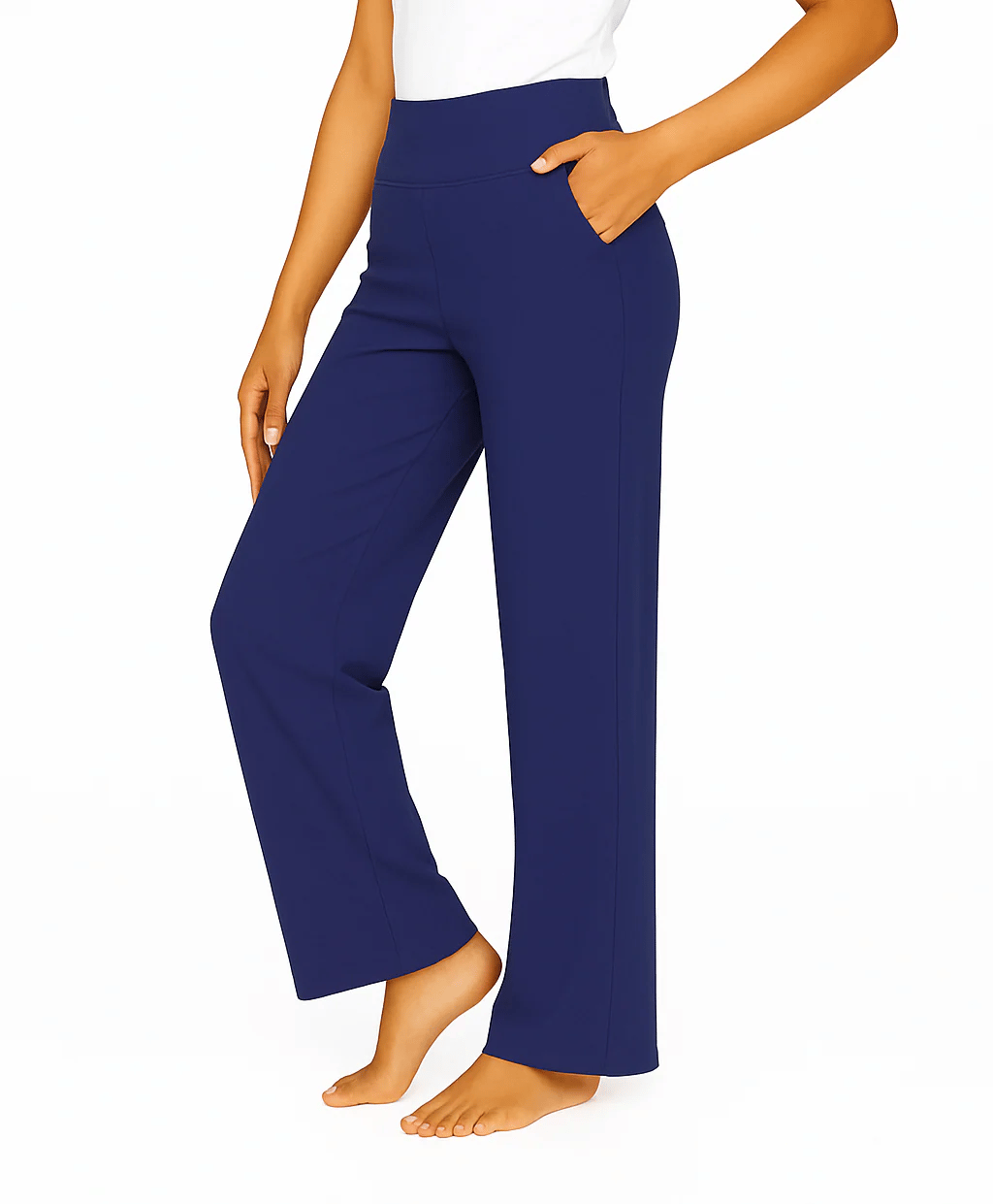🌞Summer Hot Sale🔥Women's High-Waisted Loose Business Casual Yoga Pants with Pockets